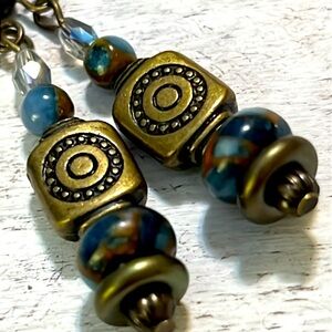 Jasper & Antique Brass Earrings.